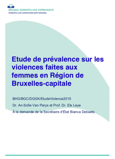  Etude de prévalence sur les violences faites aux femmes en Région Bruxelles-capitale